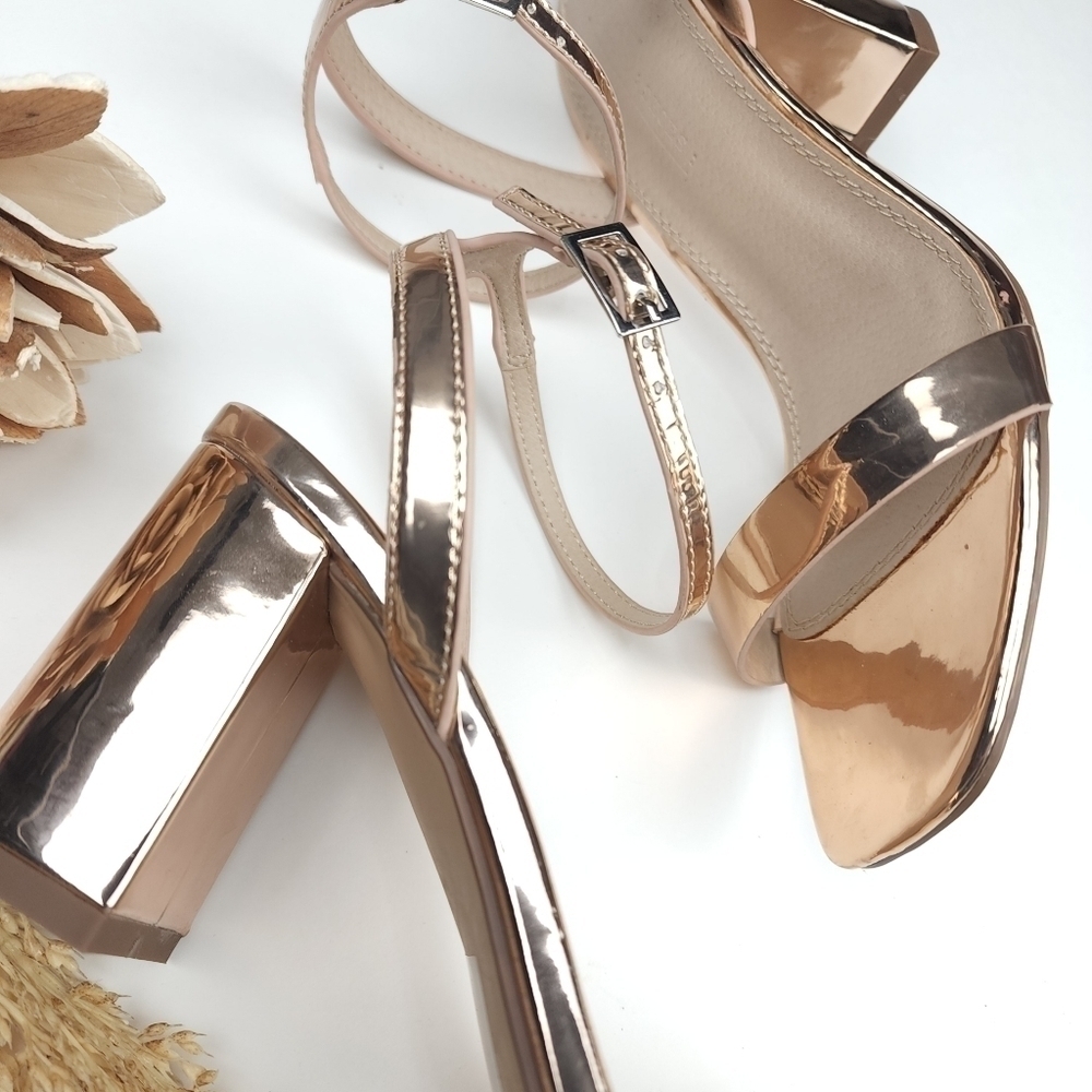 ASOS Gold Strappy Sandal Heels UK 4.5 US 6.5m - Picture 10 of 11